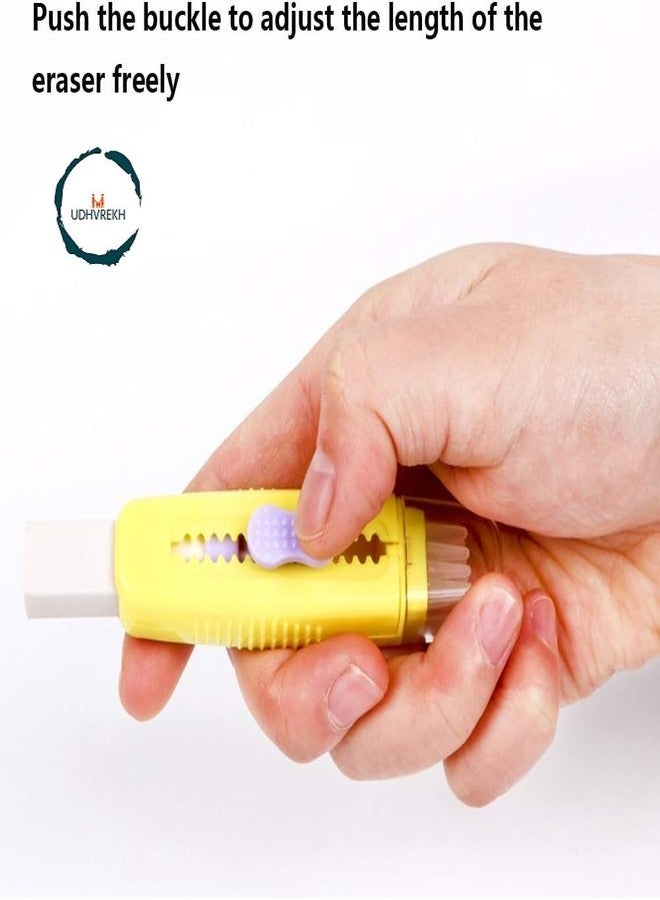 UDHVREKH ممحاة أقلام رصاص إبداعية قابلة للسحب من UDHVREKH مع فرشاة، ممحاة مطاطية للدفع والسحب مع كتلة ممحاة إضافية للطلاب والأطفال، أقلام رصاص للمدرسة والمكتب، لوازم الرسم والتلوين كهدية (عبوة من قطعة واحدة، متعددة الألوان) - Image 4